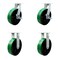Service Caster 12'' Heavy Duty Green Poly on Metal Caster Set 2 Swivel Lock/Brake 2 Rigid, 4PK CRAN-KP92S1230-PUR-GB-SLB-BSL-2-R-2 - alternate 1